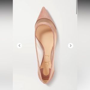 CHRISTIAN LOUBOUTIN
Galativi suede and mesh point-toe flats